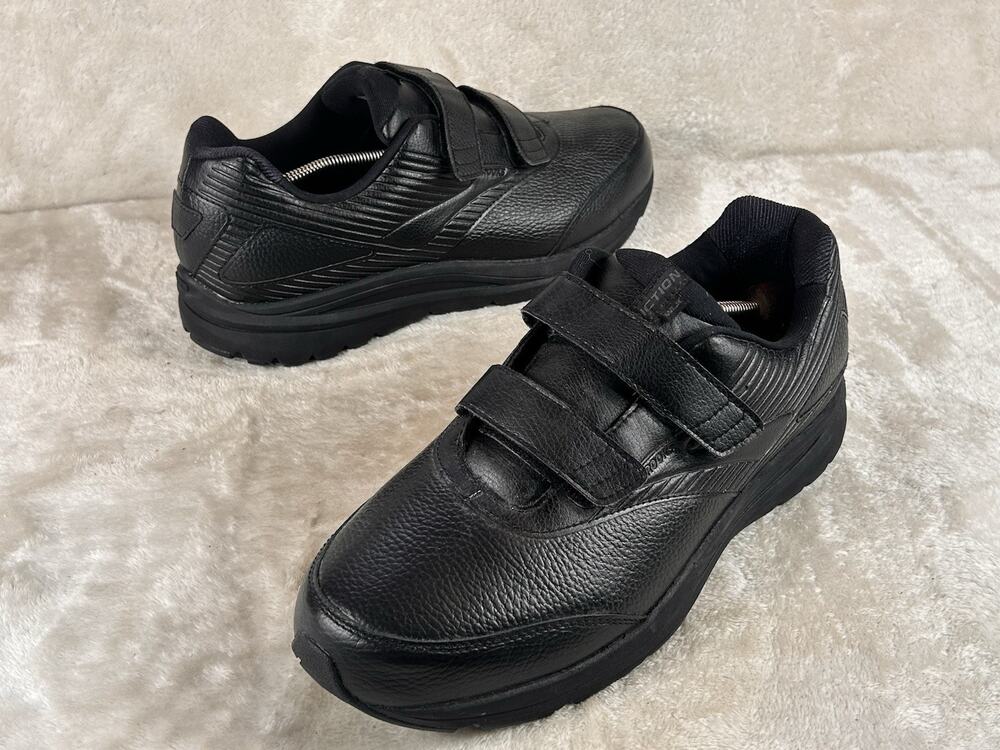 Brooks Addiction Walker Shoes Men’s Sz 12 4E Extra Wide Black V-Strap No Lace